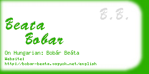 beata bobar business card
