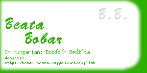beata bobar business card